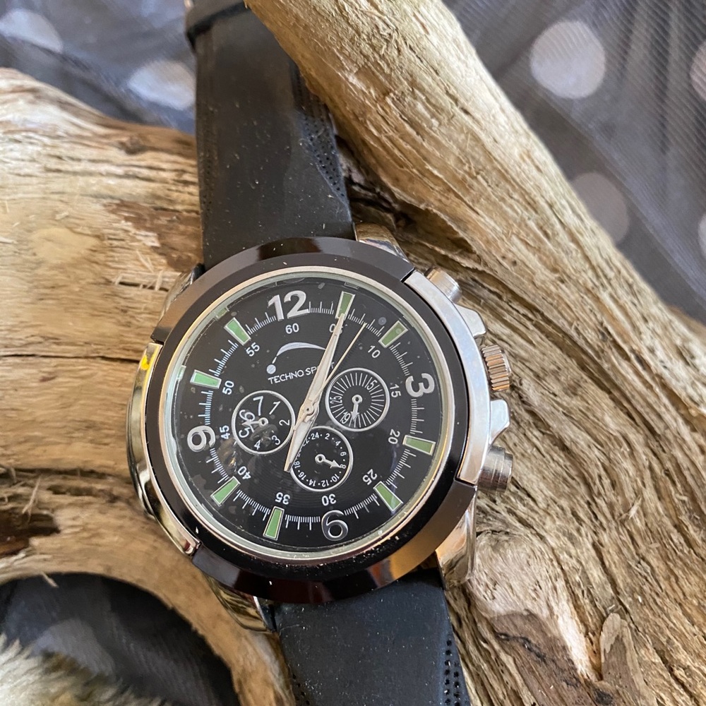 Men’s watch black/silver techno sport